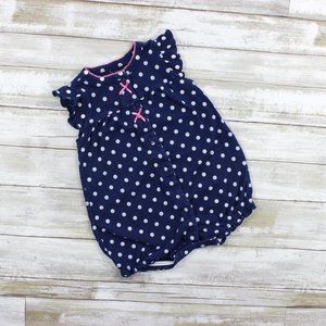 Simple Joy's by Carters Blue Polka Dot Romper, 3-6M